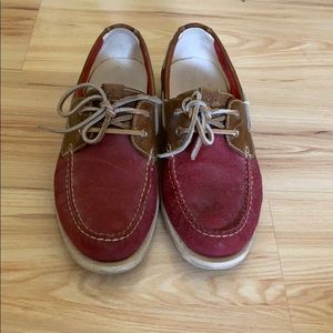 Cole Haan red/brown boat loafer